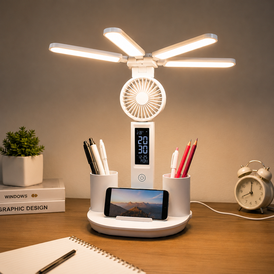 مصباح مكتب LED 3 في 1 متعدد الوظائف