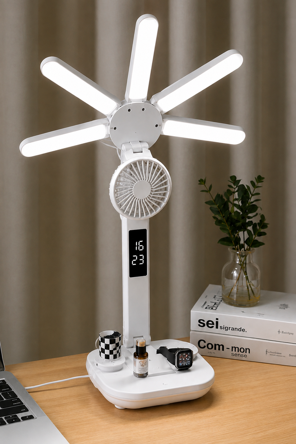 مصباح مكتب LED 3 في 1 متعدد الوظائف